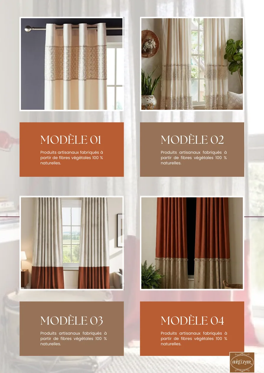 Rideaux bohèmes — modèles 01 à 04