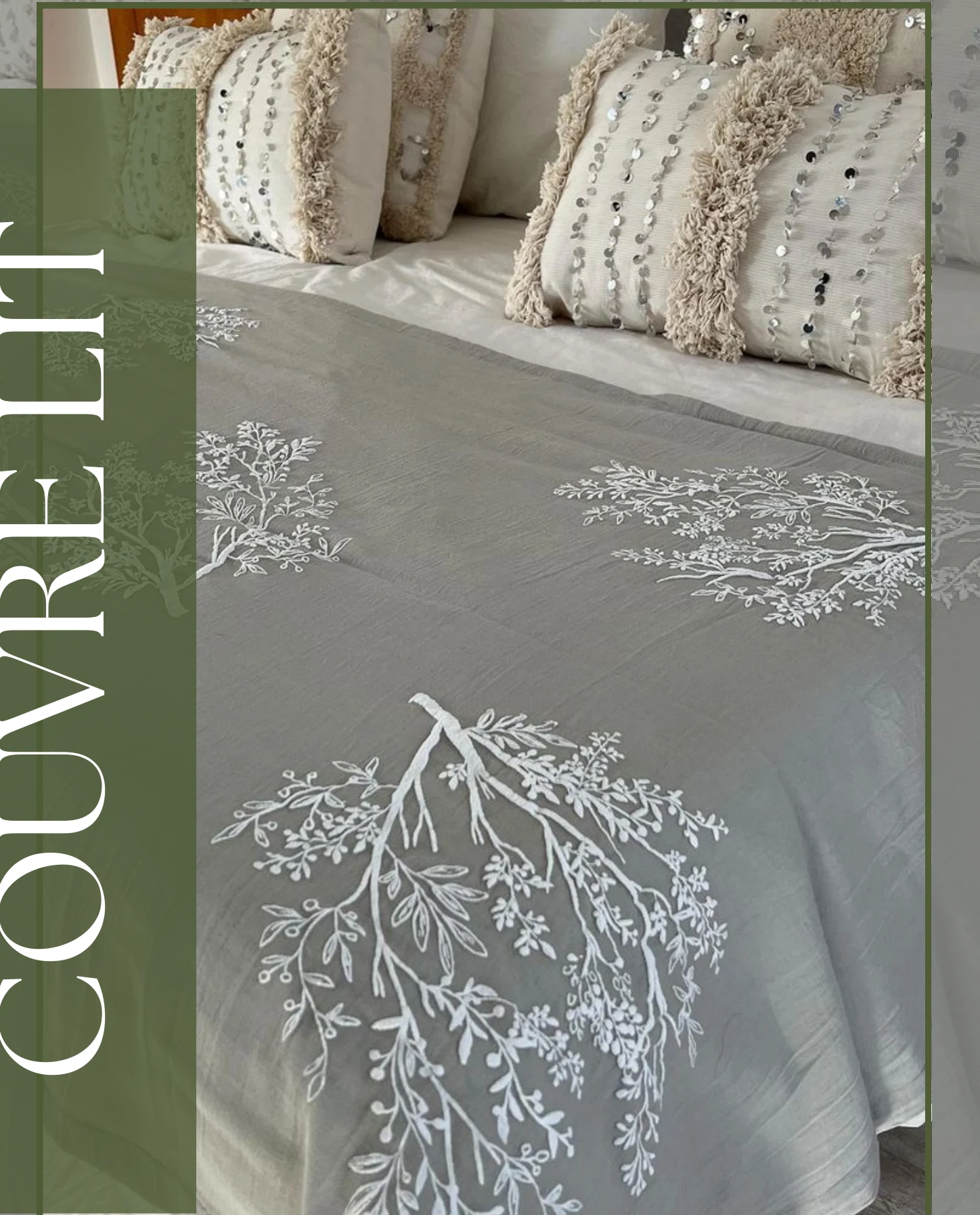 Détail de couvre-lit textile ARTIZAR